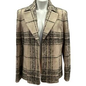 Ellen Tracy Wool Blend Plaid Coat sz 12